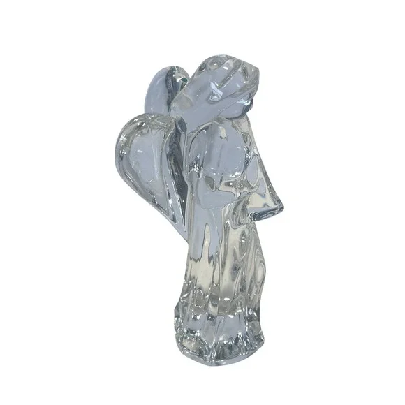 Baccarat Crystal Angel w/ Horn 6‎ Signed France Clear Trumpeting Angel Figurine